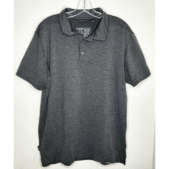 Truewerk Polo Shirt Mens Large Gray EDO Performance Workwear Stretch Technical - Picture 1 of 11